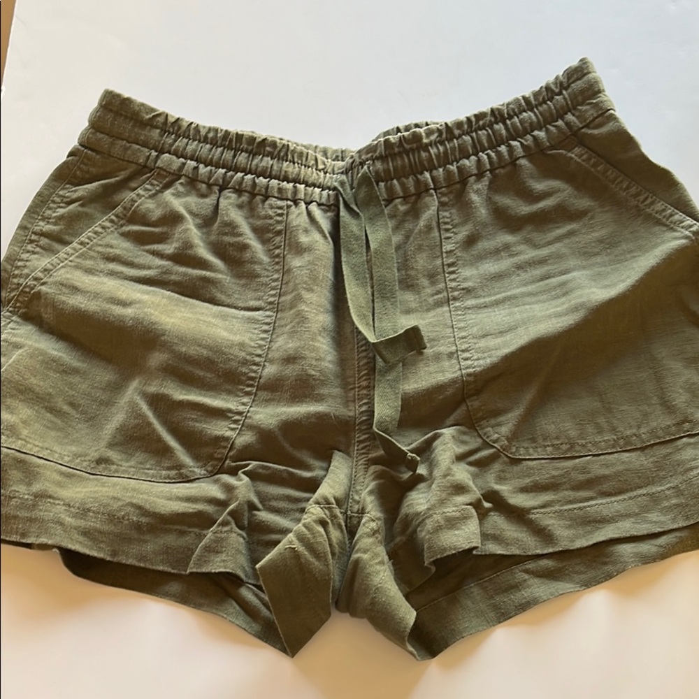 J Crew Linen Olive Green Women's Shorts